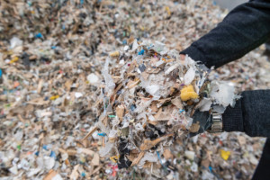 Shredded waste, ready to be converted to PEF