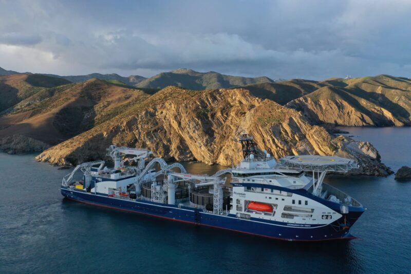 An image of the Prsymian cable laying vessel, Leonardo Da Vinci