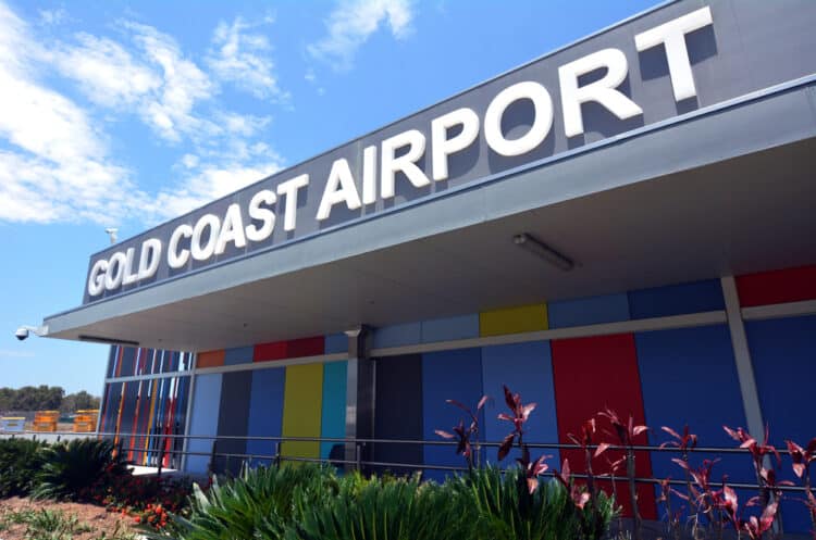 An image of the front of the Gold Coast International Airport.