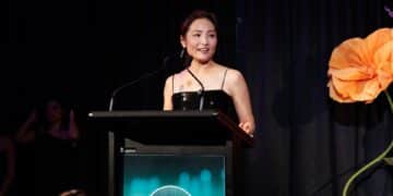 Yuan Yuan from Sykes Group accepts the Business Development Success of the Year award. Image: Prime Creative Media