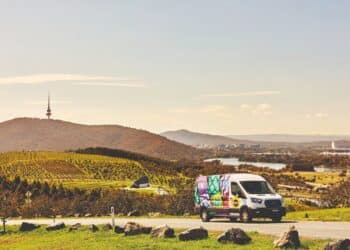 The all-electric freight delivery was finished off by last-mile deliveries from ANC and Who Gives a Crap. Image: New Energy Transport